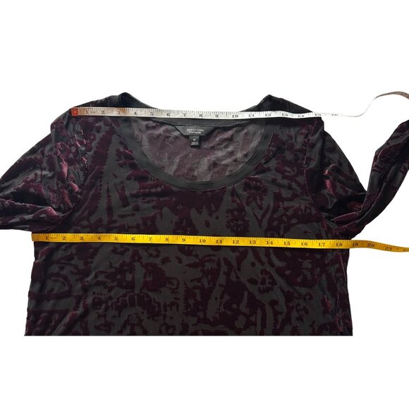 Simply Vera Wang Velvet Burnout M Top Sheer Whimsigoth Fairy Grunge - Picture 7 of 9